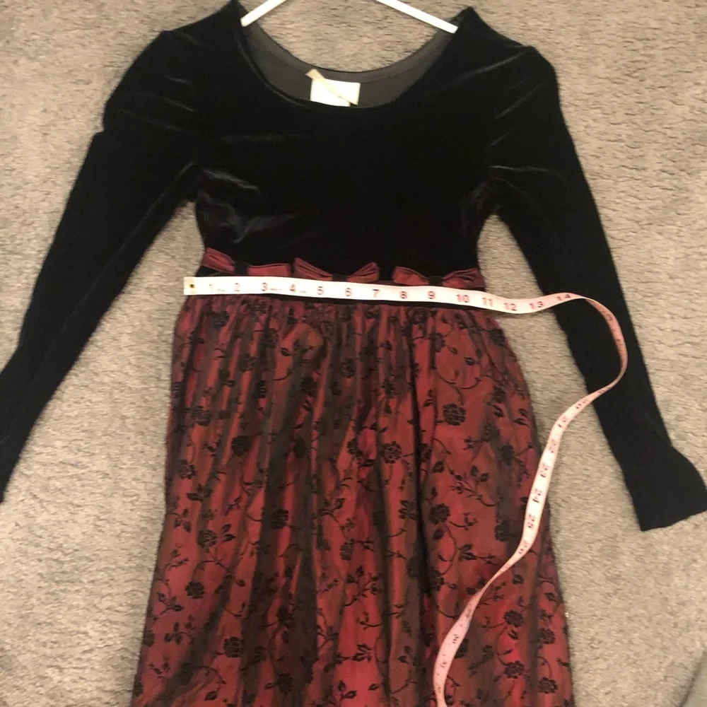 BONNIE JEAN GIRLS DRESS VINTAGE BLACK VELVET SZ 8
